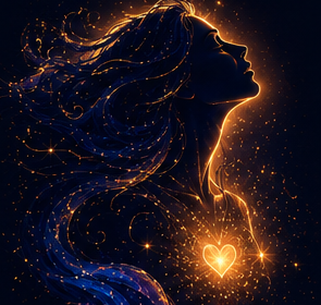 Glowing woman singing illustration